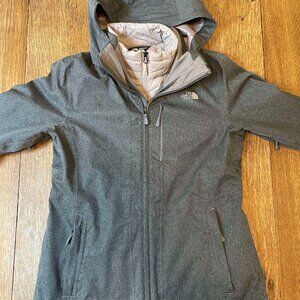 The North Face Women's 2-in-1 Winter Ski Coat - Large, Dark Grey & Lavender
